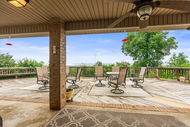 40 Pine Mountain Dr, Conway, AR 72034 - deck featuring a ceiling fan and outdoor dining space