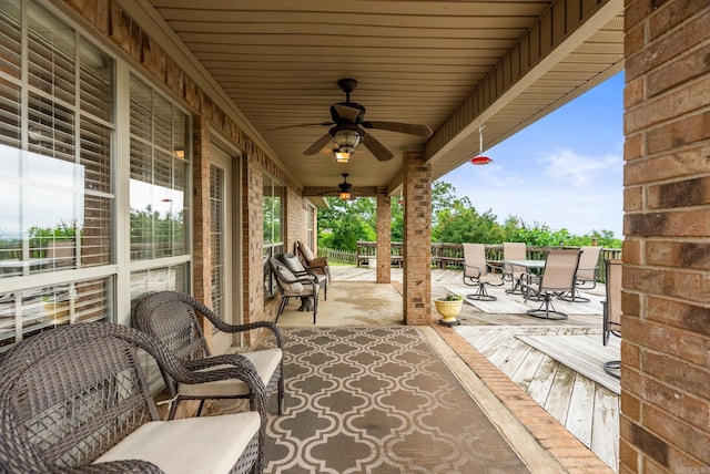 40 Pine Mountain Dr, Conway, AR 72034 - view of patio / terrace with ceiling fan and outdoor dining space