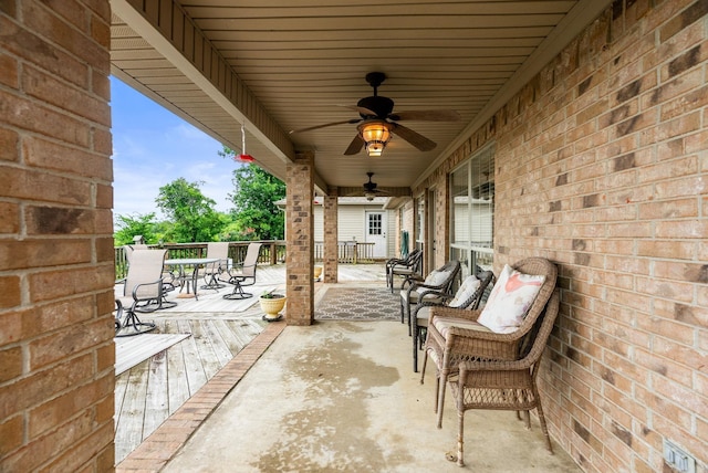 40 Pine Mountain Dr, Conway, AR 72034 - view of patio featuring a ceiling fan