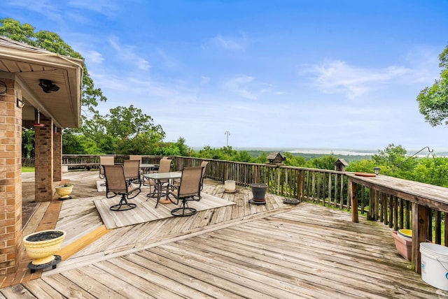 40 Pine Mountain Dr, Conway, AR 72034 - wooden deck with outdoor dining area