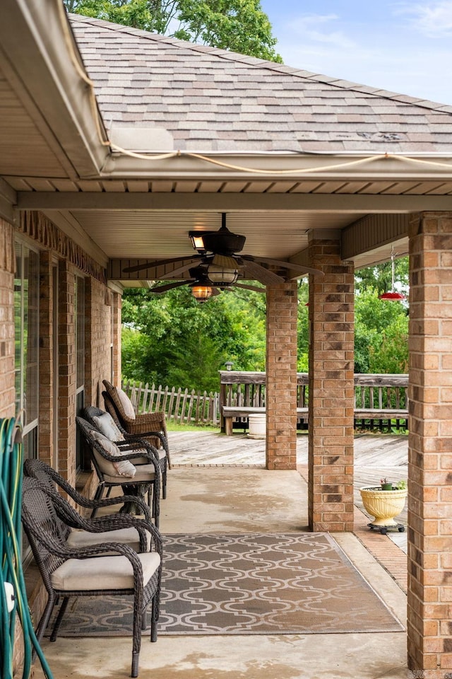 40 Pine Mountain Dr, Conway, AR 72034 - porch featuring ceiling fan