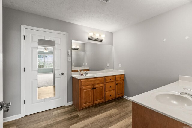 40 Pine Mountain Dr, Conway, AR 72034 - bathroom featuring vanity, wood finished floors, and a textured ceiling
