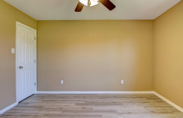 9808 Lanehart Rd, Little Rock, AR 72204 - unfurnished room with light wood-type flooring, ceiling fan, and baseboards