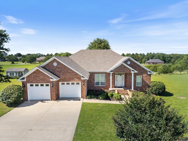 6 Donnie Cv, Greenbrier, AR 72058 - ranch-style house featuring driveway, a garage, a front yard, and brick siding