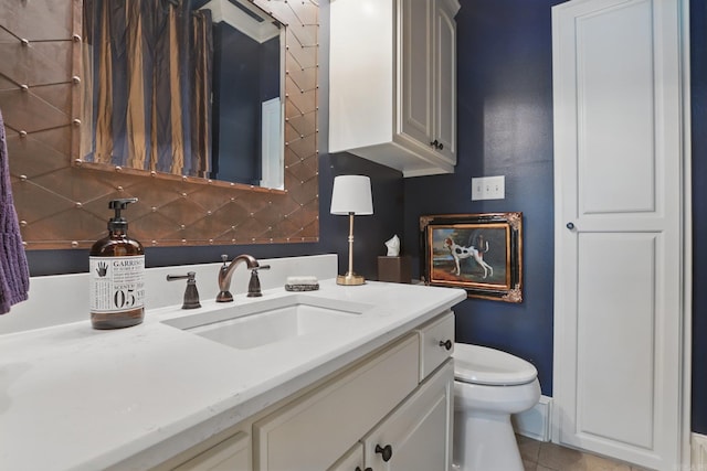 4 Dressage Ct, Little Rock, AR 72223 - bathroom featuring toilet, vanity, tile patterned flooring, and baseboards