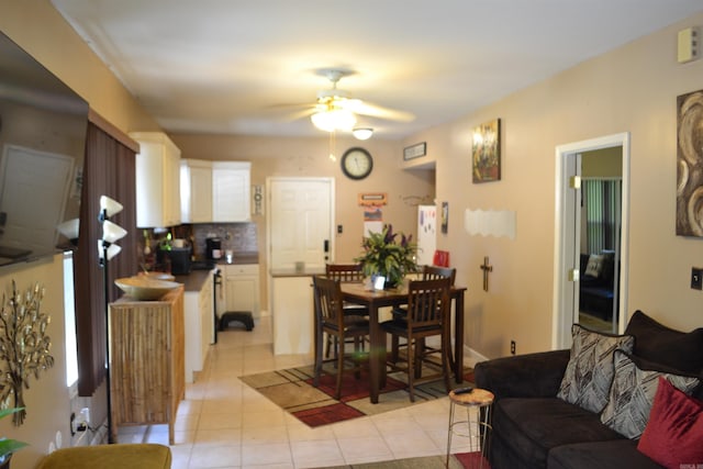 423 W Saint Louis St, Hot Springs, AR 71913 - living area featuring a ceiling fan and light tile patterned flooring