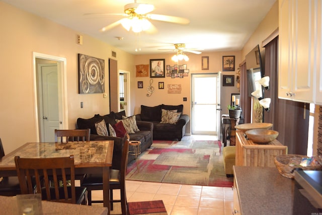 423 W Saint Louis St, Hot Springs, AR 71913 - dining space featuring a ceiling fan and light tile patterned floors