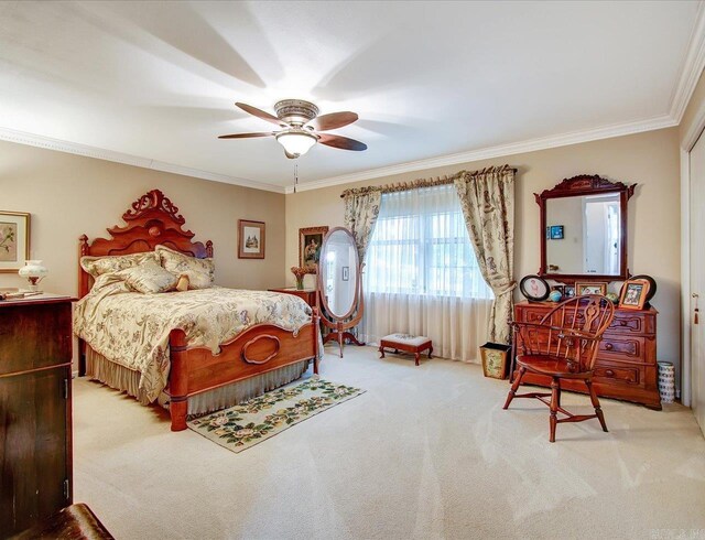 190 Woodlore Pt, Hot Springs, AR 71913 - carpeted bedroom featuring crown molding and ceiling fan