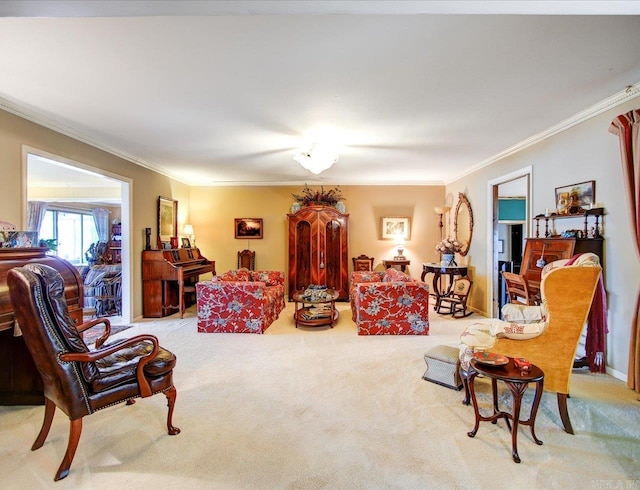190 Woodlore Pt, Hot Springs, AR 71913 - carpeted living room with ornamental molding
