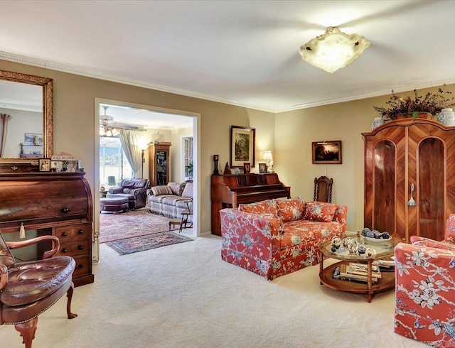 190 Woodlore Pt, Hot Springs, AR 71913 - carpeted living area featuring crown molding