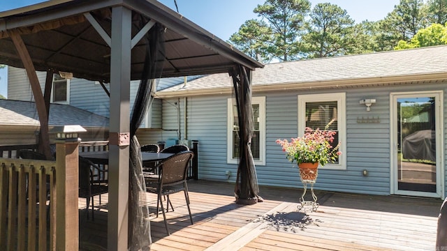 2 Timber Ridge Ct, Little Rock, AR 72211 - deck featuring a gazebo and outdoor dining area