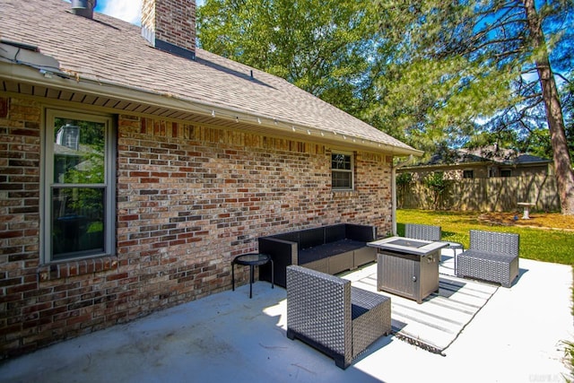 55 Laver Cir, Little Rock, AR 72210 - view of patio / terrace featuring an outdoor living space with a fire pit