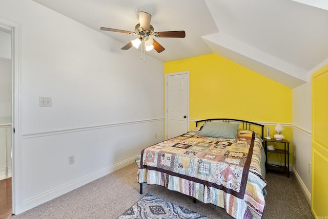 118 Caroline Loop, Plumerville, AR 72127 - carpeted bedroom with lofted ceiling and a ceiling fan