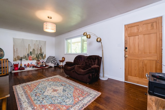 4500 Glenmere Rd, North Little Rock, AR 72116 - living room with wood finished floors, ornamental molding, and baseboards