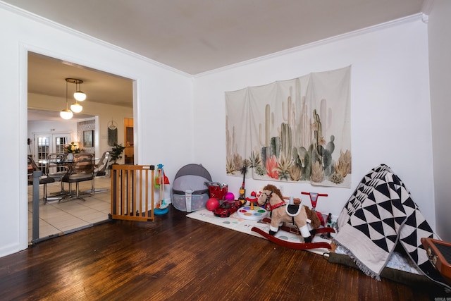 4500 Glenmere Rd, North Little Rock, AR 72116 - playroom featuring ornamental molding and hardwood / wood-style floors