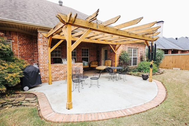 133 Scenic Valley Loop, Maumelle, AR 72113 - view of patio featuring area for grilling and a pergola