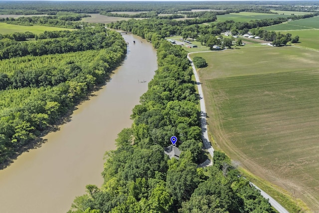 645 Drye Rd, Biscoe, AR 72017 - aerial view of sparsely populated area with a large body of water and rows of crops