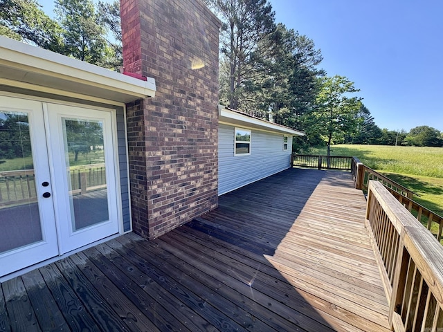 2174 N Main St, Melbourne, AR 72556 - wooden deck with french doors