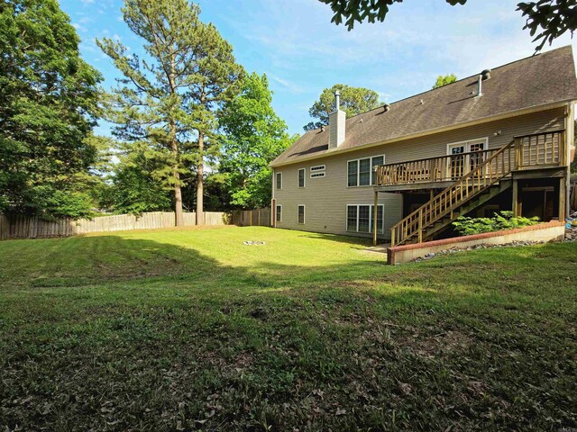 2000 Boundary Oaks Dr, Jonesboro, AR 72404 - view of yard with stairway and a wooden deck