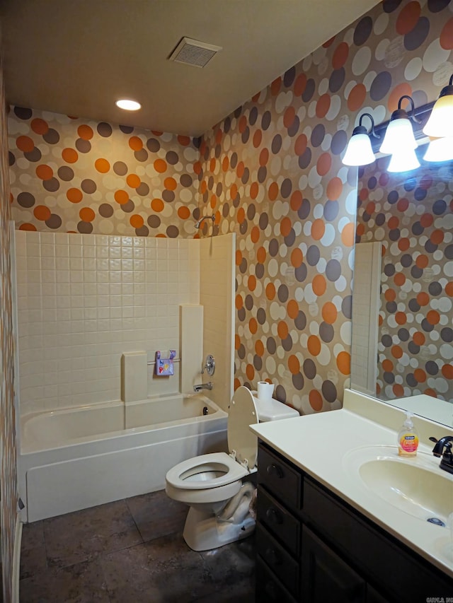 2000 Boundary Oaks Dr, Jonesboro, AR 72404 - bathroom featuring wallpapered walls, vanity, and toilet