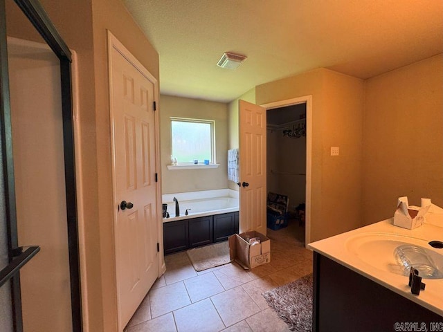 13072 Skyridge Cv, Alexander, AR 72002 - full bath featuring a garden tub, tile patterned floors, and vanity