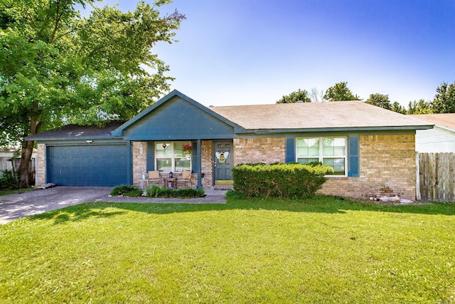 13 Fieldcrest Ln, Cabot, AR 72023 - ranch-style house with a garage, asphalt driveway, brick siding, and a porch