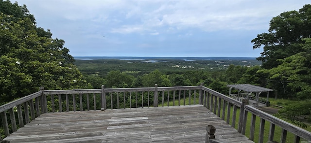 265 Zebulin Dr, Heber Springs, AR 72543 - wooden deck with a forest view