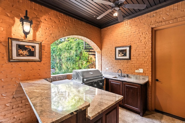 31 Cravache Ct, Little Rock, AR 72223 - view of patio with a sink and a ceiling fan