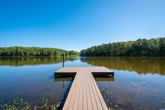 6 W Lake Ln, Little Rock, AR 72210 - dock area featuring a wooded view and a water view
