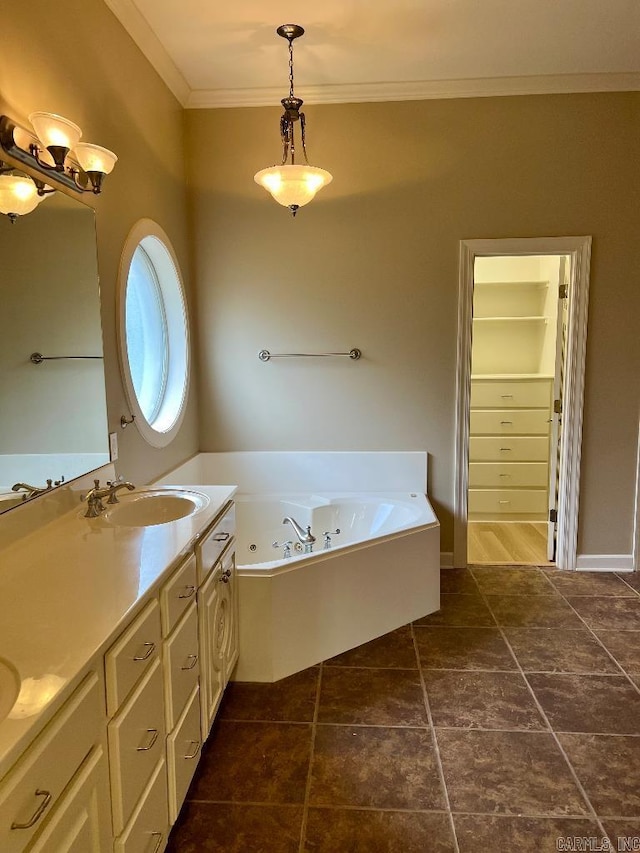 10 Calumet Rd, Little Rock, AR 72223 - full bathroom featuring ornamental molding, a tub with jets, and double vanity