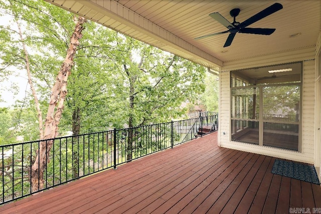 10 Calumet Rd, Little Rock, AR 72223 - wooden deck with a ceiling fan
