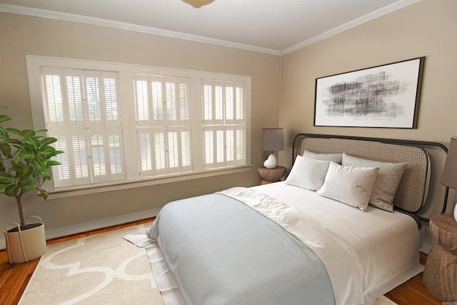 605 School St, Sheridan, AR 72150 - bedroom featuring wood finished floors, ornamental molding, and baseboards