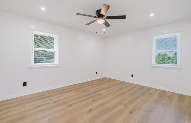 41 Brookridge Dr, Little Rock, AR 72205 - spare room featuring healthy amount of natural light, light wood-type flooring, baseboards, ceiling fan, and recessed lighting