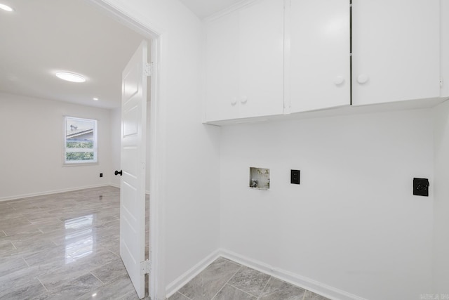 41 Brookridge Dr, Little Rock, AR 72205 - laundry area featuring baseboards, hookup for a washing machine, cabinet space, and recessed lighting