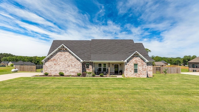 170 Irene Cir, Greenbrier, AR 72058 - craftsman-style home with roof with shingles, covered porch, brick siding, and concrete driveway