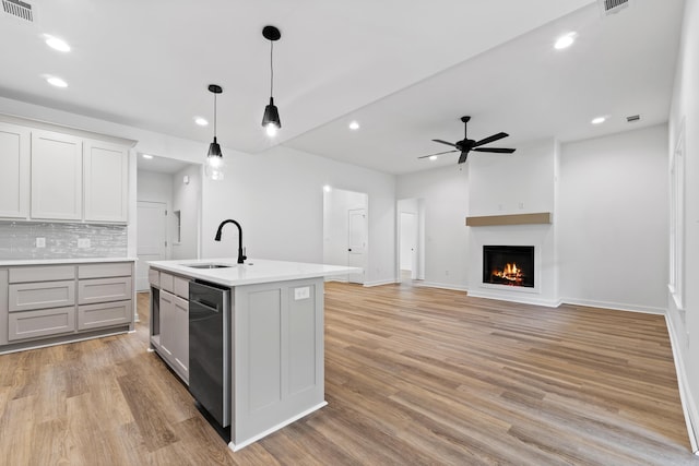 81 Lewis Loop, Greenbrier, AR 72058 - kitchen with a sink, dishwasher, a ceiling fan, recessed lighting, and light countertops