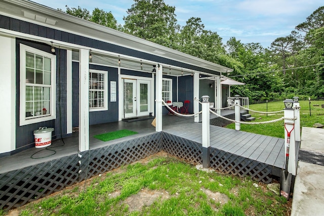 100 Hidgen Rdg, Higden, AR 72067 - deck with french doors and a yard