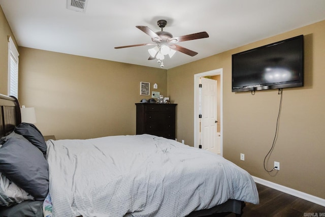 3961 Mountaincrest Cir, Alexander, AR 72002 - bedroom with wood finished floors, baseboards, and ceiling fan