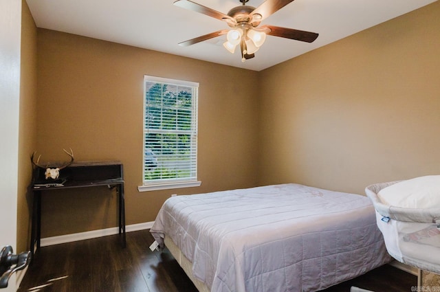 3961 Mountaincrest Cir, Alexander, AR 72002 - bedroom featuring wood finished floors, baseboards, and ceiling fan