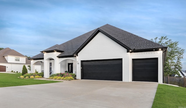 11 Haywood Ct, Little Rock, AR 72223 - french country home featuring a garage, driveway, and a shingled roof
