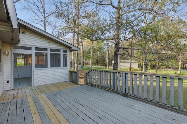 10626 Pineview Dr, Mabelvale, AR 72103 - wooden terrace featuring a sunroom