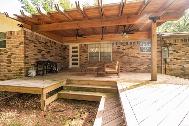 1211 Janwood St, El Dorado, AR 71730 - wooden deck featuring a ceiling fan
