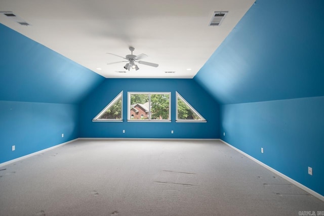 36 Brentwood Cv, Cabot, AR 72023 - bonus room with ceiling fan, lofted ceiling, carpet, and baseboards