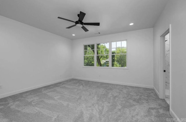 2311 S Louisiana St, Little Rock, AR 72206 - spare room with carpet, recessed lighting, baseboards, and ceiling fan
