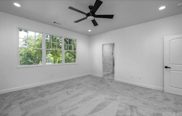 2311 S Louisiana St, Little Rock, AR 72206 - spare room with ceiling fan, carpet flooring, recessed lighting, and baseboards