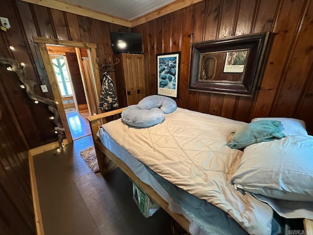 675 Nimmo, Searcy, AR 72143 - bedroom featuring wooden walls
