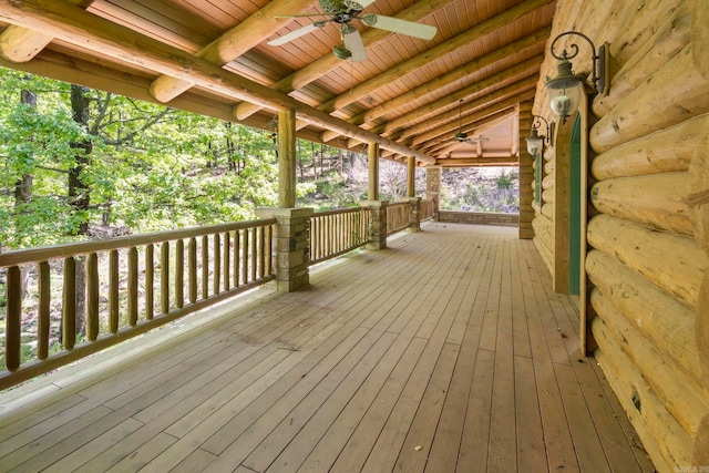 10836 Bray Rd, Elkins, AR 72727 - deck with a ceiling fan