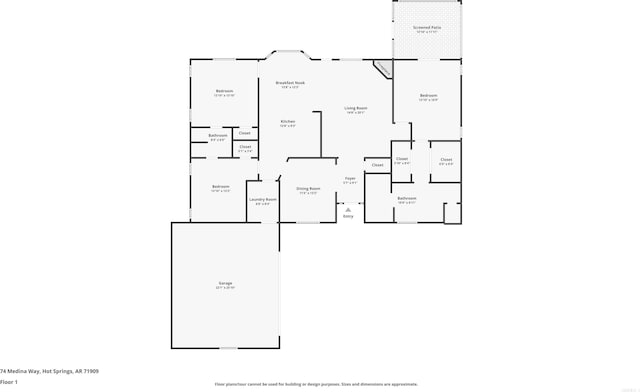 74 Medina Way, Hot Springs Village, AR 71909 - home floor plan