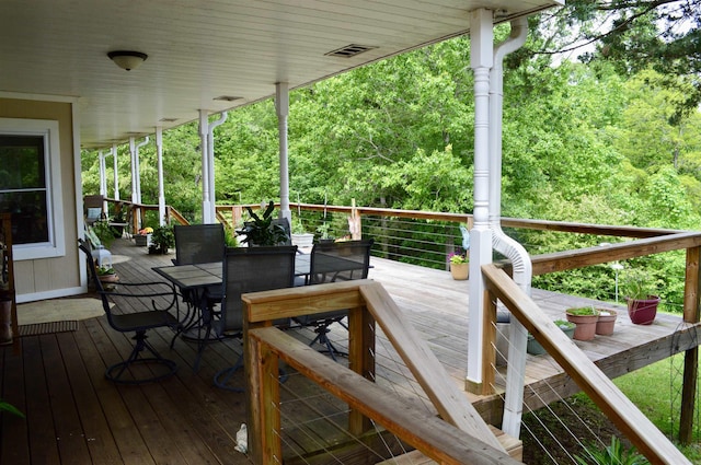 1005 Georgia Ridge Rd, Searcy, AR 72143 - wooden terrace featuring outdoor dining space