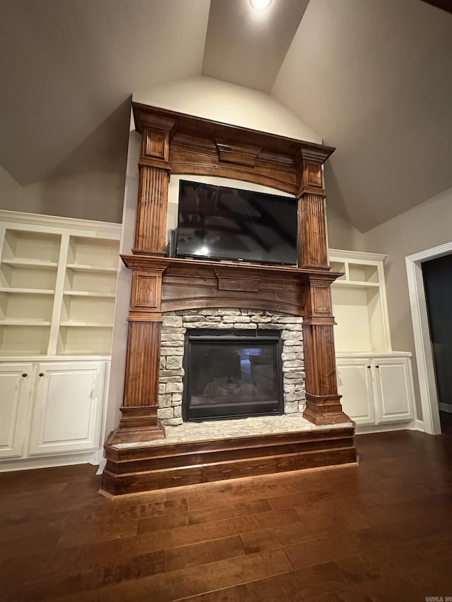 11907 Stonegate, Alexander, AR 72002 - detailed view of a stone fireplace and wood finished floors